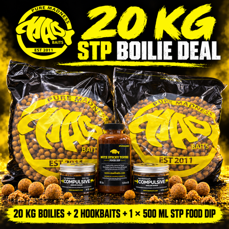 NUTZ STP 20kg Bulk Deal 2 hook baits 1 500ml food